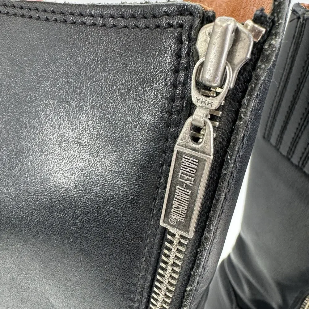 Vintage Harley-Davidson Tall Boots Women 6 Black Riding Eagle Logo Leather - Picture 10 of 16